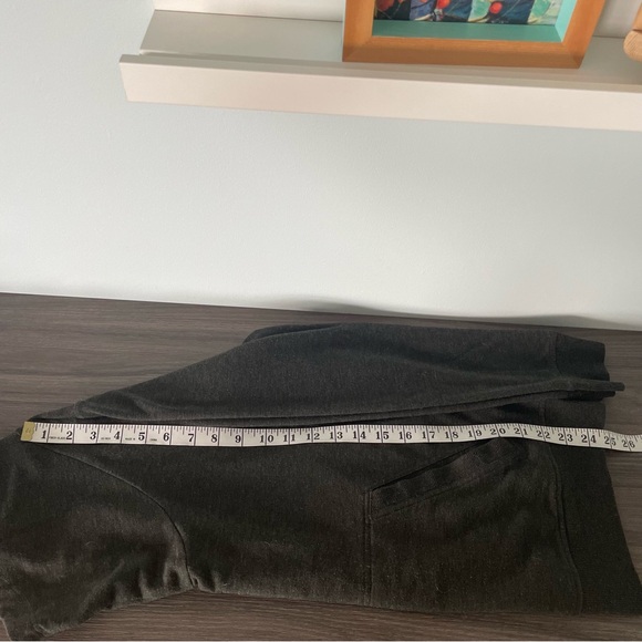 Lole Gray Long Sleeve Striped Cowl Neck Kangaroo Pouch Hoodie - Picture 9 of 9